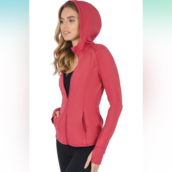 Yogalicious Tops - Yogalicious full zip red athletic hoodie